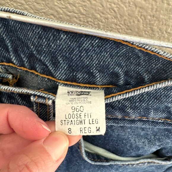 Vintage Orange Tab 960 Loose Fit Straight Leg Levi Jeans Size 8 Reg (28) - Picture 2 of 5